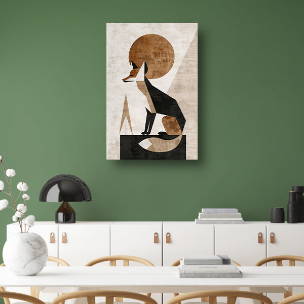 Minimalistische Vos in Geometrische Harmonie canvas