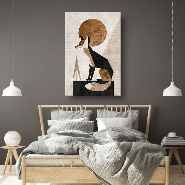 Minimalistische Vos in Geometrische Harmonie canvas