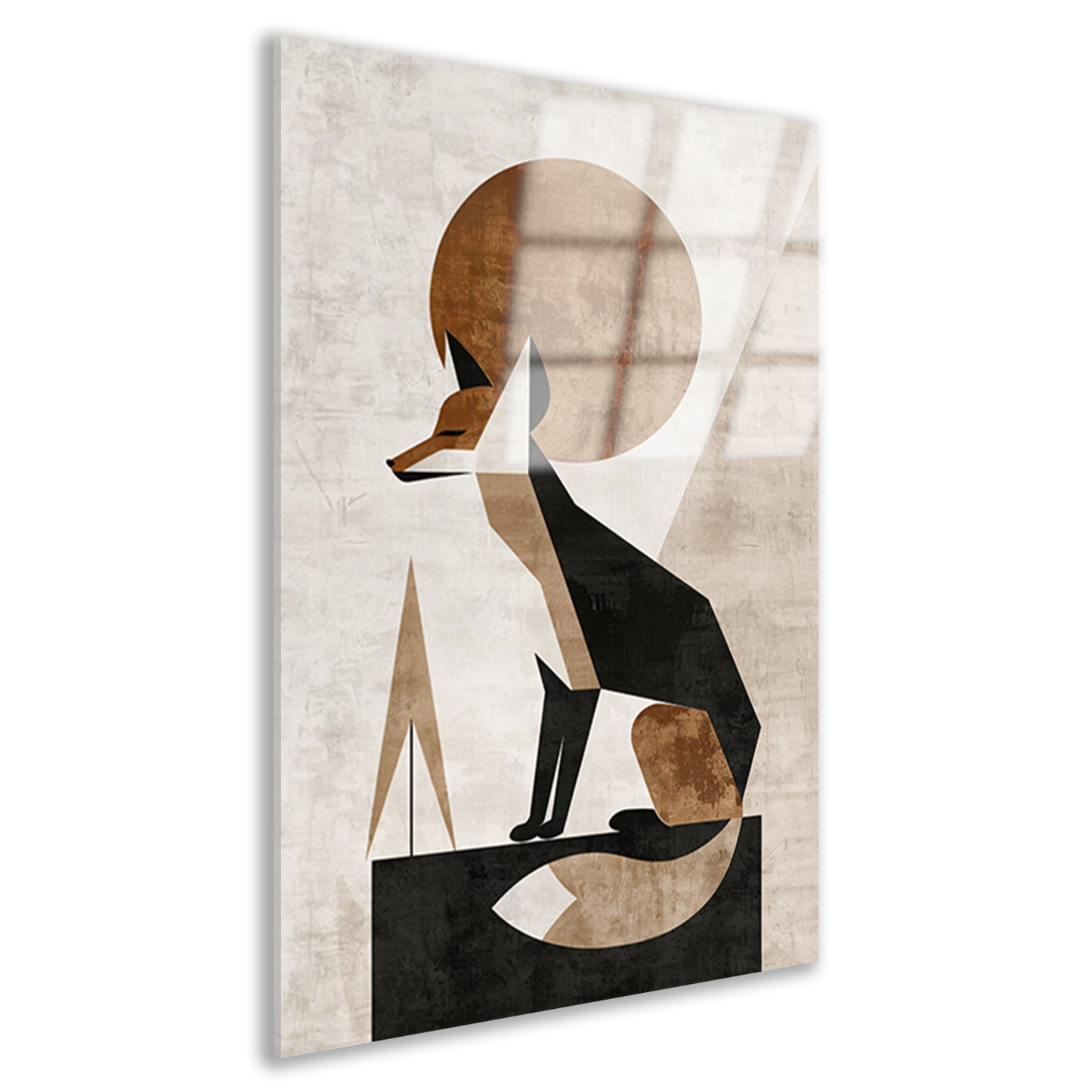 Minimalistische Vos in Geometrische Harmonie acrylglas