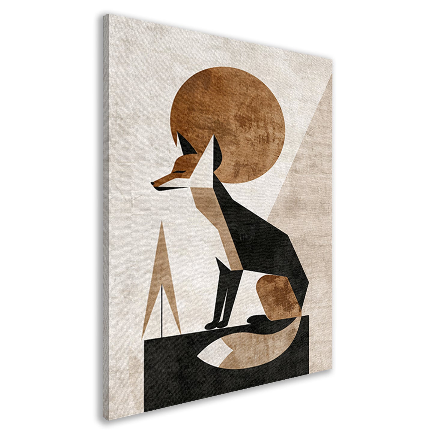 Minimalistische Vos in Geometrische Harmonie canvas