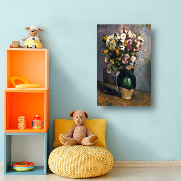 Stilleven met bloemen in een olijfkruik - Paul Cézanne canvas