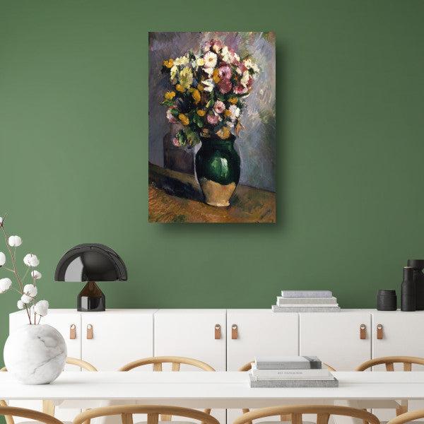 Stilleven met bloemen in een olijfkruik - Paul Cézanne poster