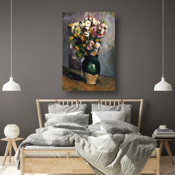 Stilleven met bloemen in een olijfkruik - Paul Cézanne poster