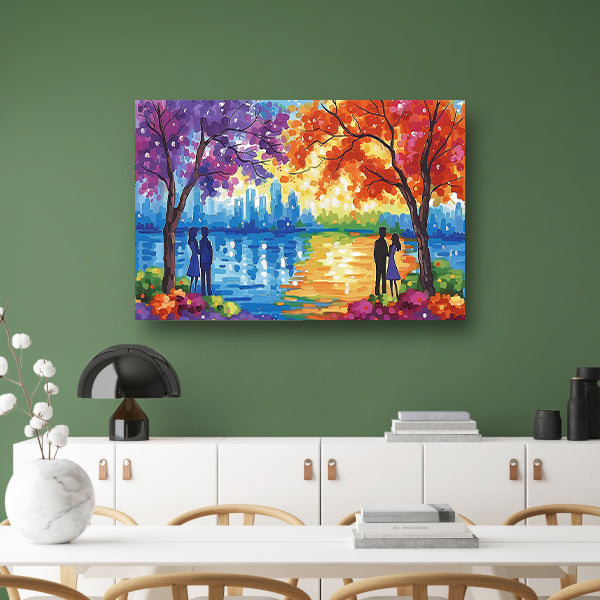 Slapende Liefden Onder Maanlicht ( woorden) canvas