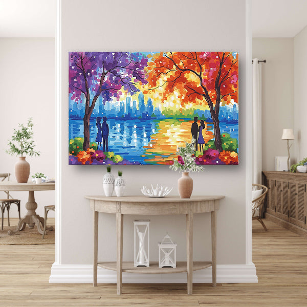 Slapende Liefden Onder Maanlicht ( woorden) canvas