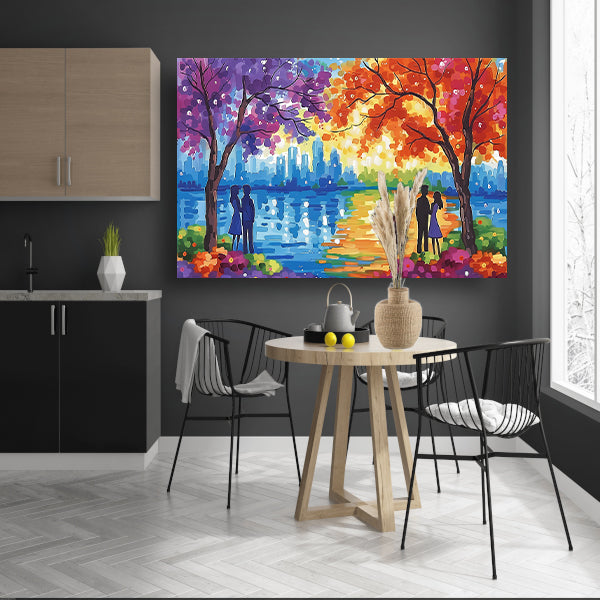 Slapende Liefden Onder Maanlicht ( woorden) canvas