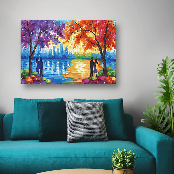Slapende Liefden Onder Maanlicht ( woorden) canvas