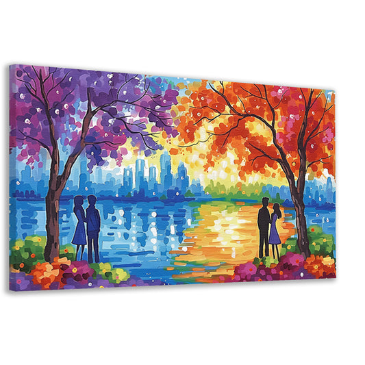 Slapende Liefden Onder Maanlicht ( woorden) canvas