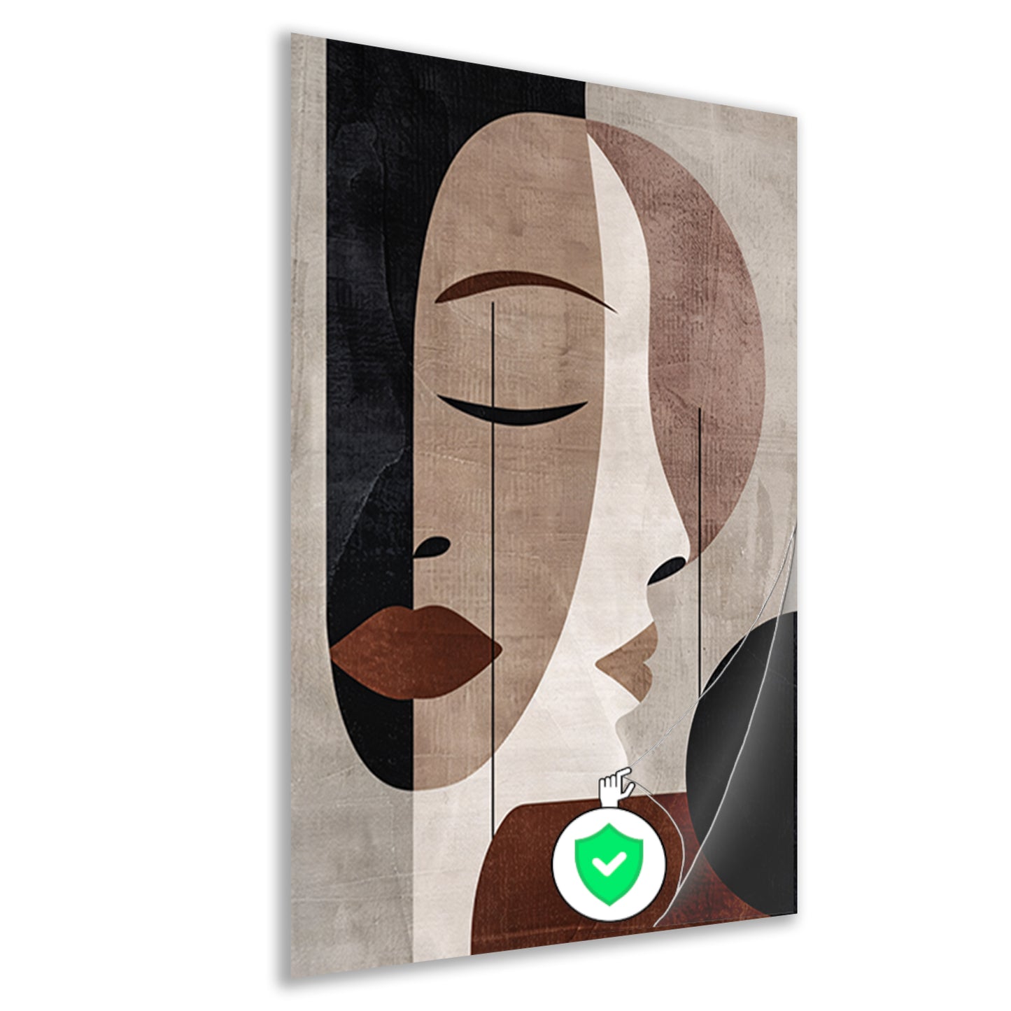 Abstract Sepia Gezicht in Monochrome Tinten poster