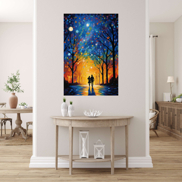 Twee Geliefden in Kleurrijk Park Acrylglas