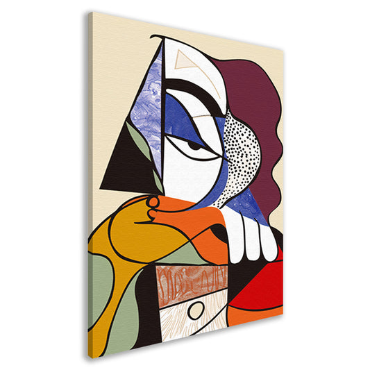 Abstract Kubistisch Portret van Vrouw canvas