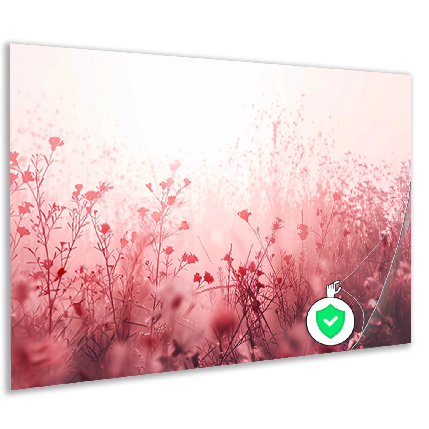Minimalistisch bloemenveld in zachte tinten poster