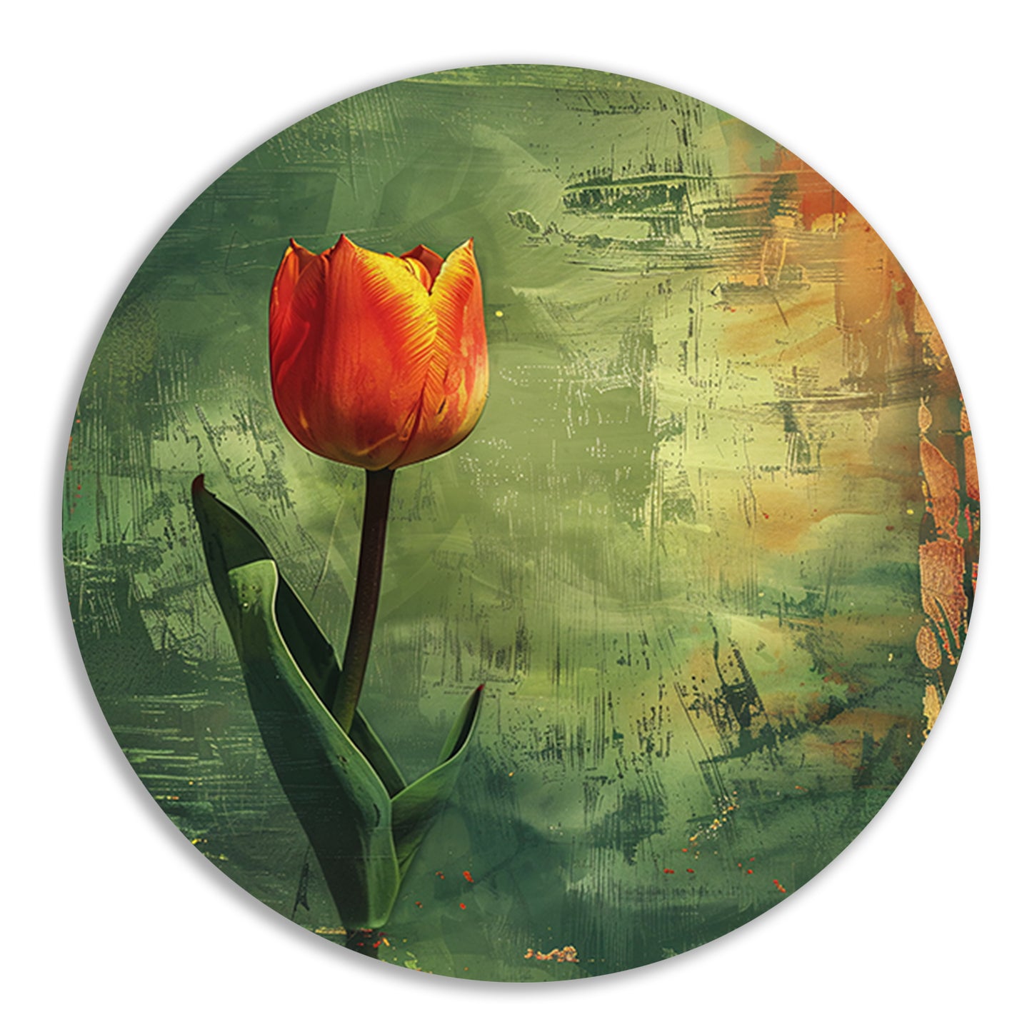 Oranje tulp met abstracte achtergrond forex muurcirkel
