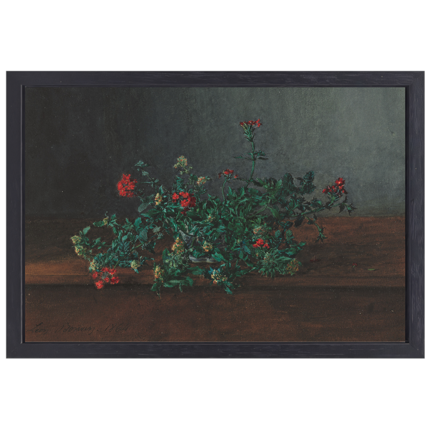 Stilleven met wilde bloemen - Léon Bonvin canvas met baklijst
