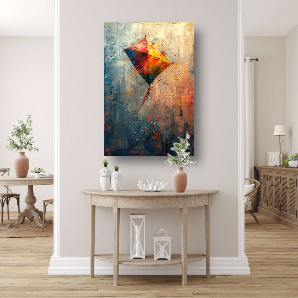 Abstract van een Vlieger in de Wind poster