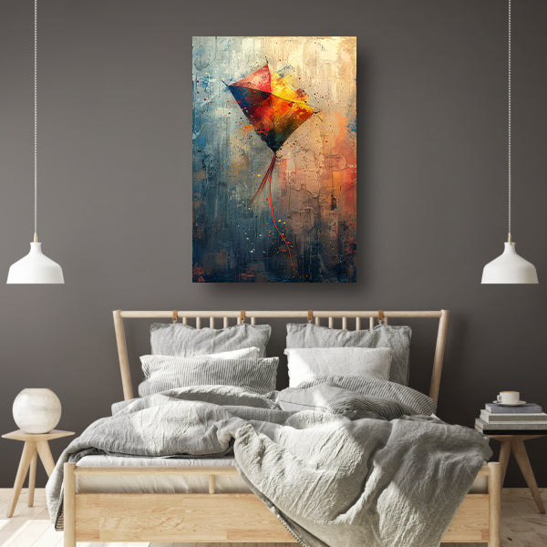 Abstract van een Vlieger in de Wind poster