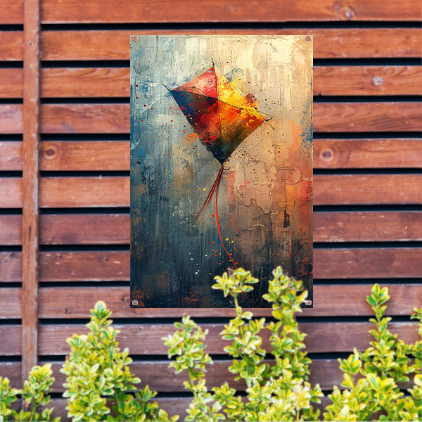Abstract van een Vlieger in de Wind tuinposter