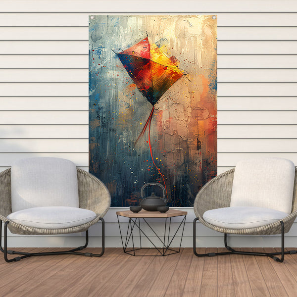 Abstract van een Vlieger in de Wind tuinposter