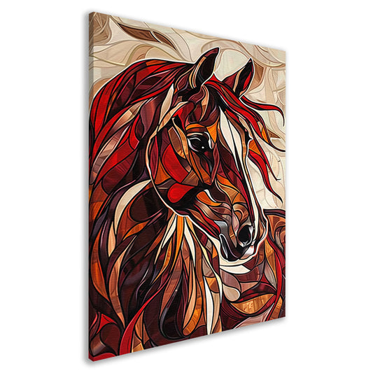 Kleurrijk schilderij van een paard in moderne stijl canvas