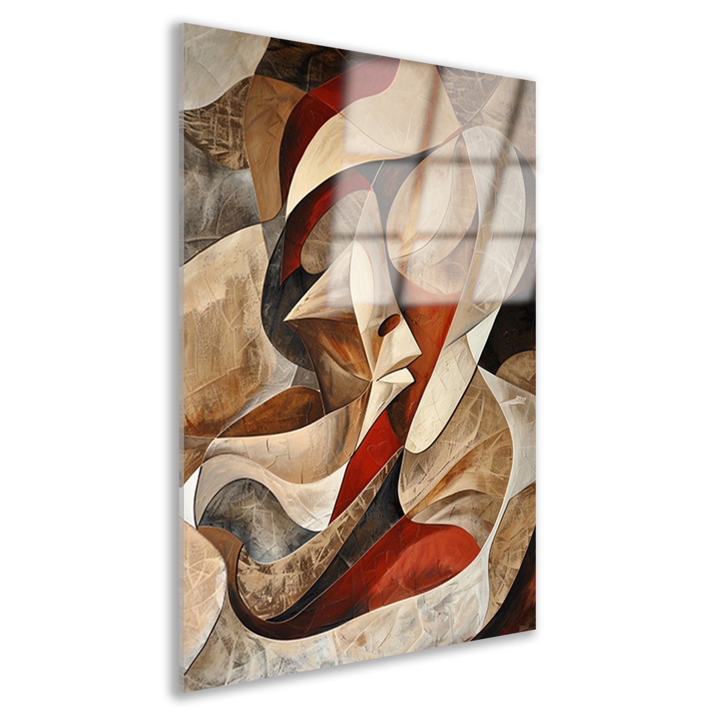 Dynamisch abstract portret met kleurrijke vormen acrylglas