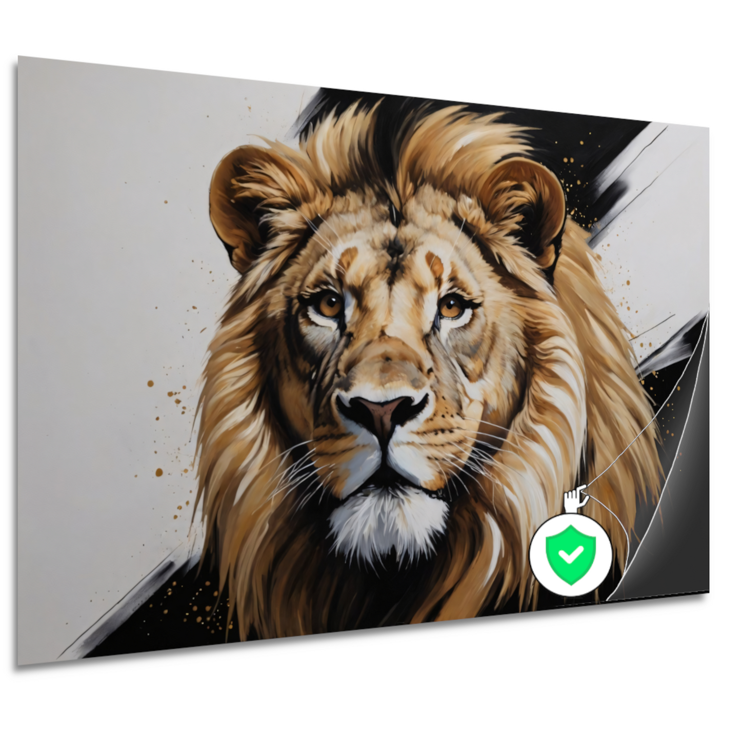 Hyperrealistisch Portret van een Majestueuze Leeuw poster