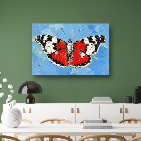 Abstracte vlinder met kleurrijke achtergrond poster