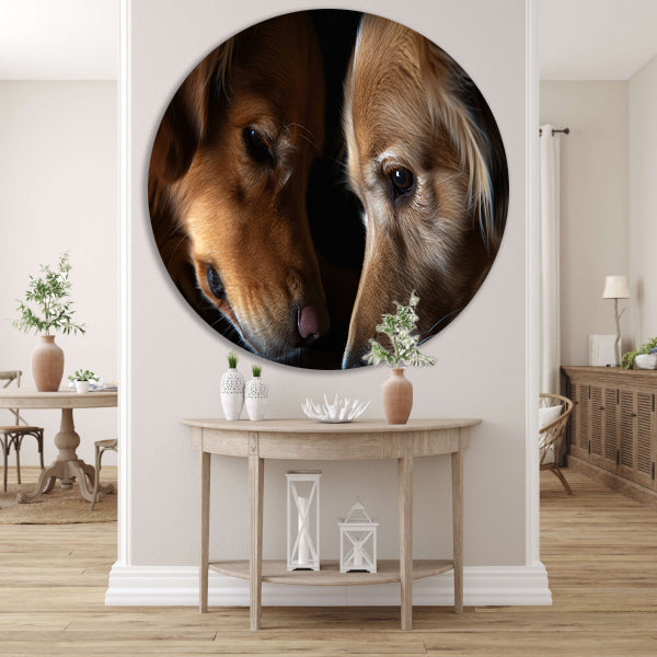 Twee honden in een intieme setting forex muurcirkel