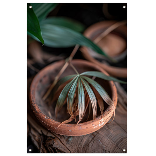 Blad in Aardewerken Pot tuinposter