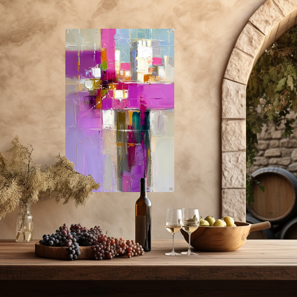 Levendige abstracte expressie in moderne tinten tuinposter