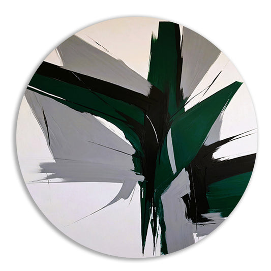 Dynamische Abstractie in Zwart-Wit Tinten aluminium muurcirkel