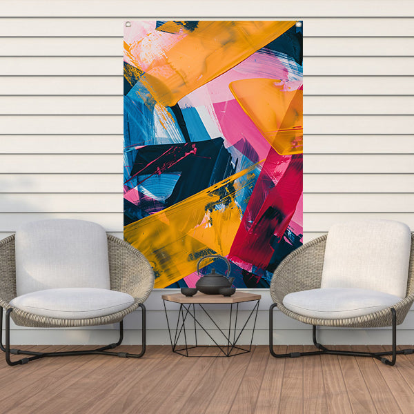 Abstract met Levendige Kleuren tuinposter