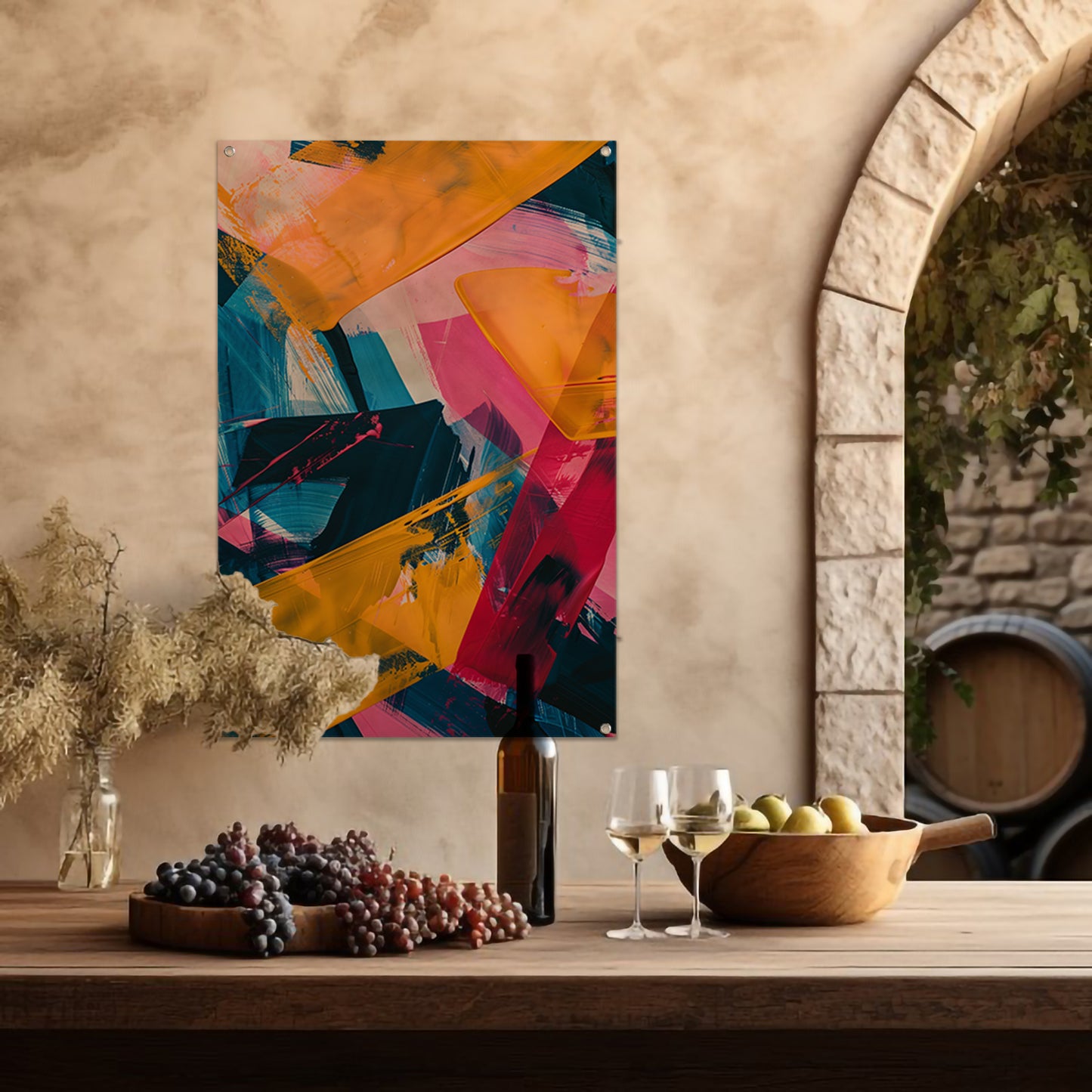 Abstract met Levendige Kleuren tuinposter