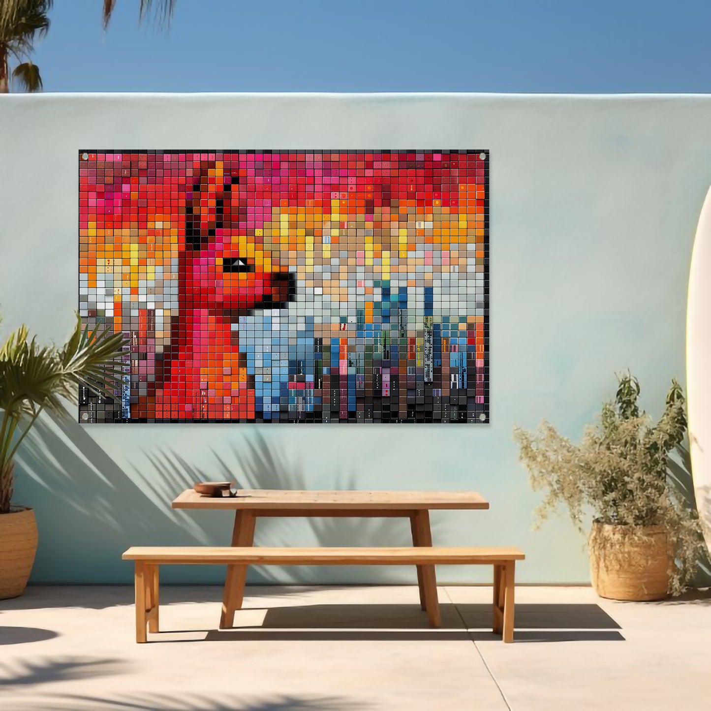 Rode Vos op Stenen Muur tuinposter