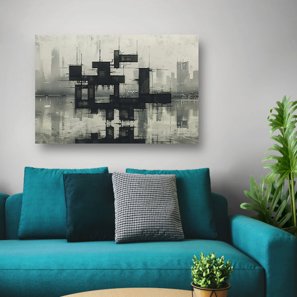 Futuristische skyline acrylglas