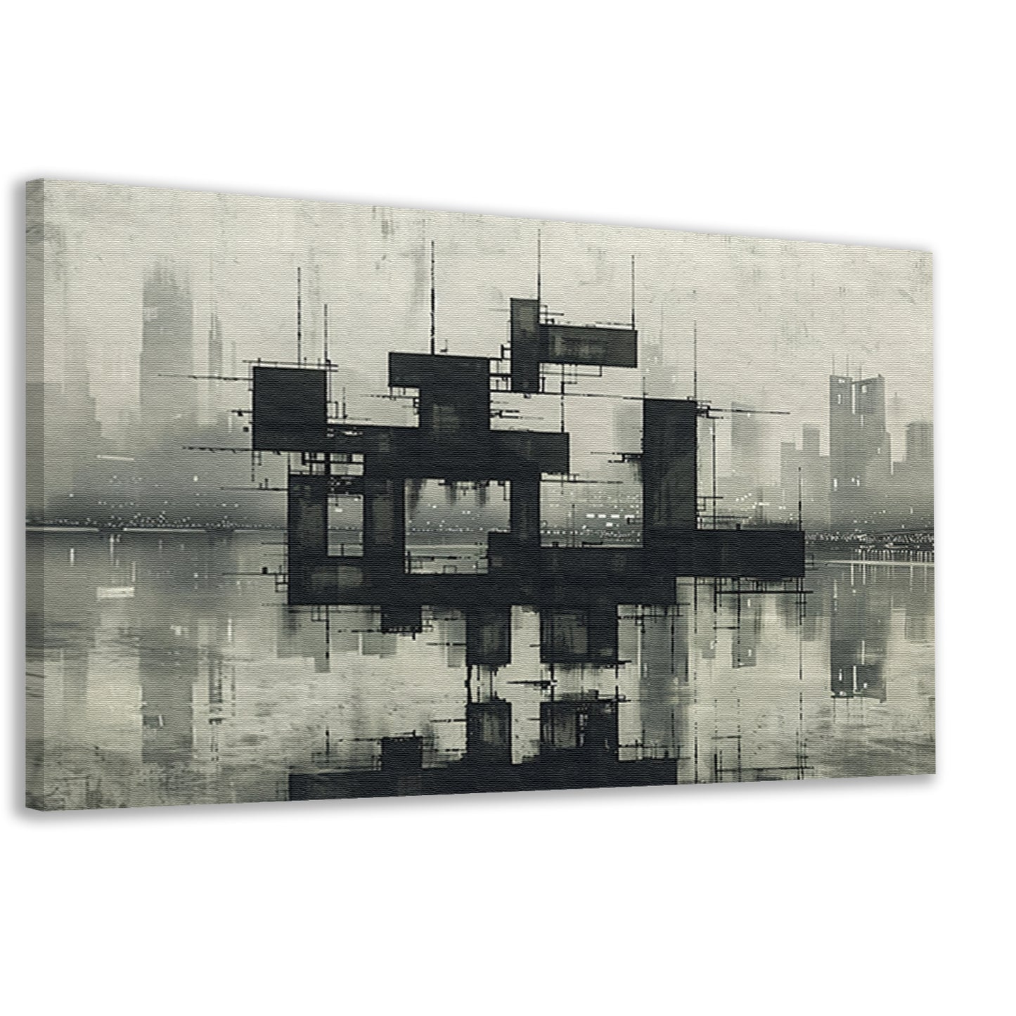 Futuristische skyline canvas