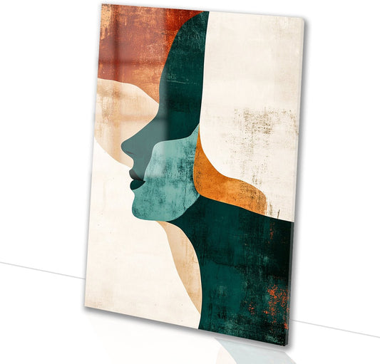 Abstract gezicht in warme tinten acrylglas