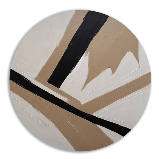 Intersecting Lines in Monochrome Palette aluminium muurcirkel