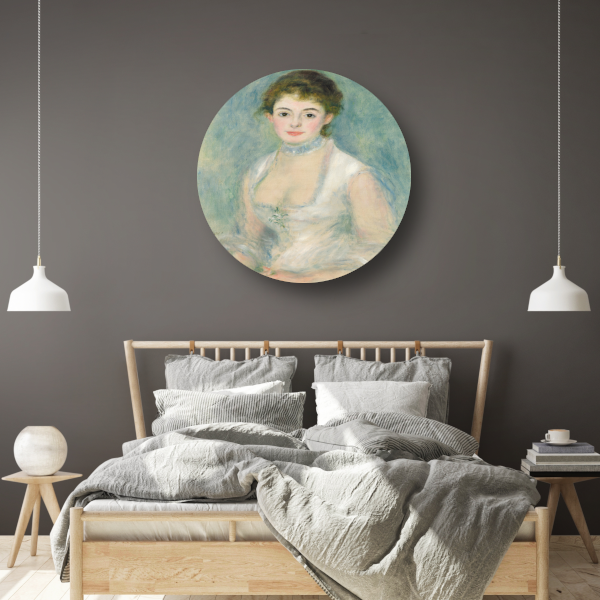 Portret van mevrouw Henriot - Pierre-Auguste Renoir aluminium muurcirkel