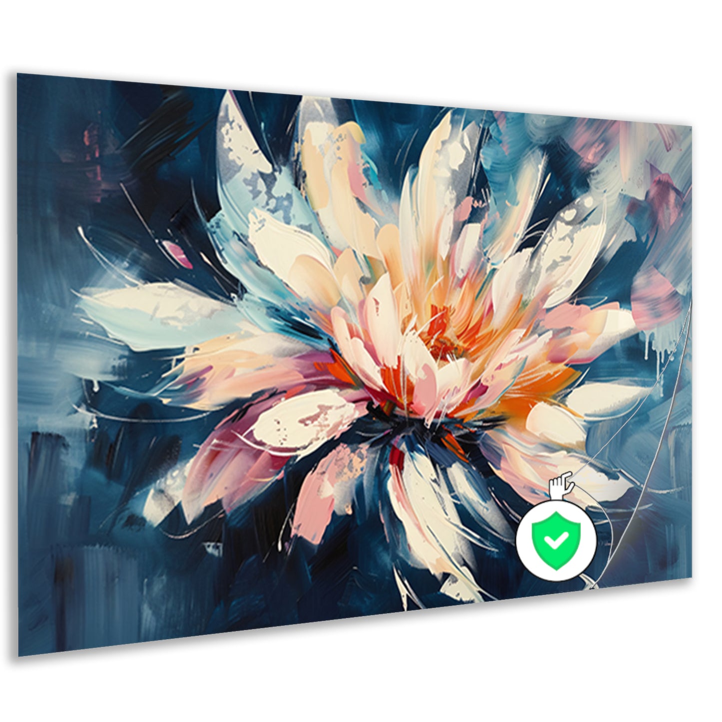 Kleurrijk abstract schilderij van chrysant bloem poster