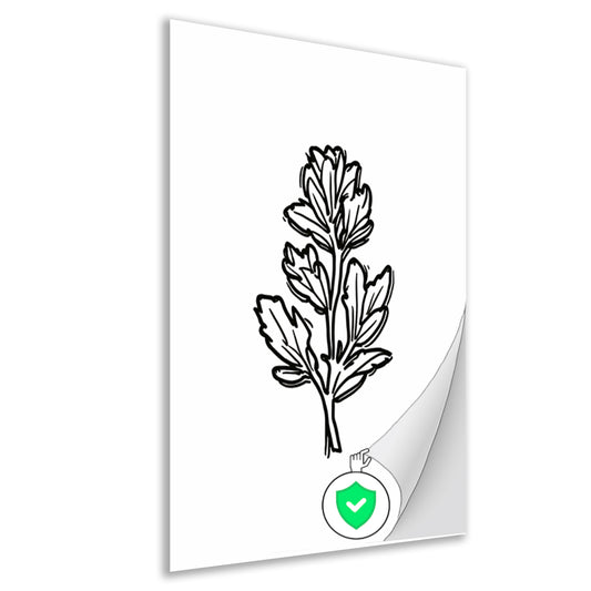 Minimalistische zwart-witte bloem lijntekening poster