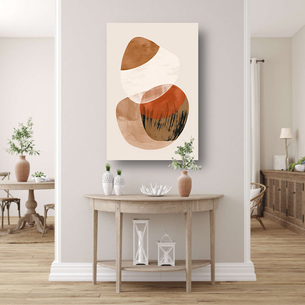 Abstracte Vormen in Aardse Sepiatonen canvas