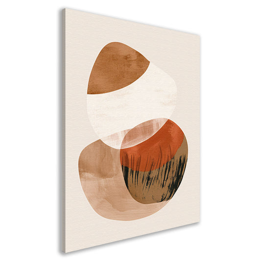 Abstracte Vormen in Aardse Sepiatonen canvas