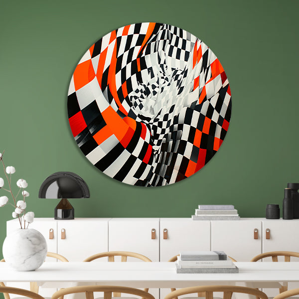 Dynamisch abstract patroon in levendige kleuren forex muurcirkel