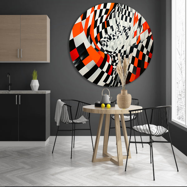 Dynamisch abstract patroon in levendige kleuren forex muurcirkel