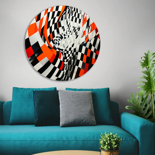 Dynamisch abstract patroon in levendige kleuren forex muurcirkel