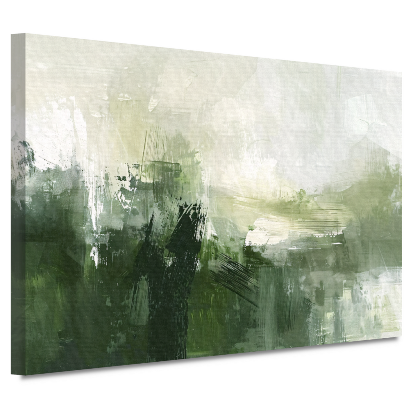 Groen en Grijs Moderne Abstracte Dynamiek canvas