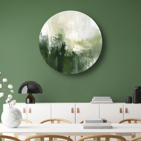 Groen en Grijs Moderne Abstracte Dynamiek forex muurcirkel