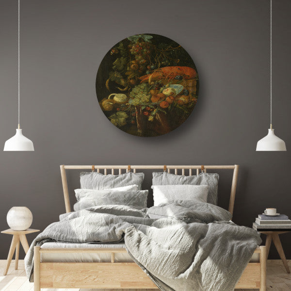 Stilleven met fruit en kreeft - Jan Davidsz. de Heem aluminium muurcirkel