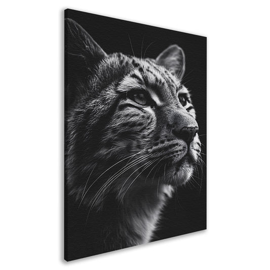 Indrukwekkend zwart-wit close-up portret van een luipaard canvas