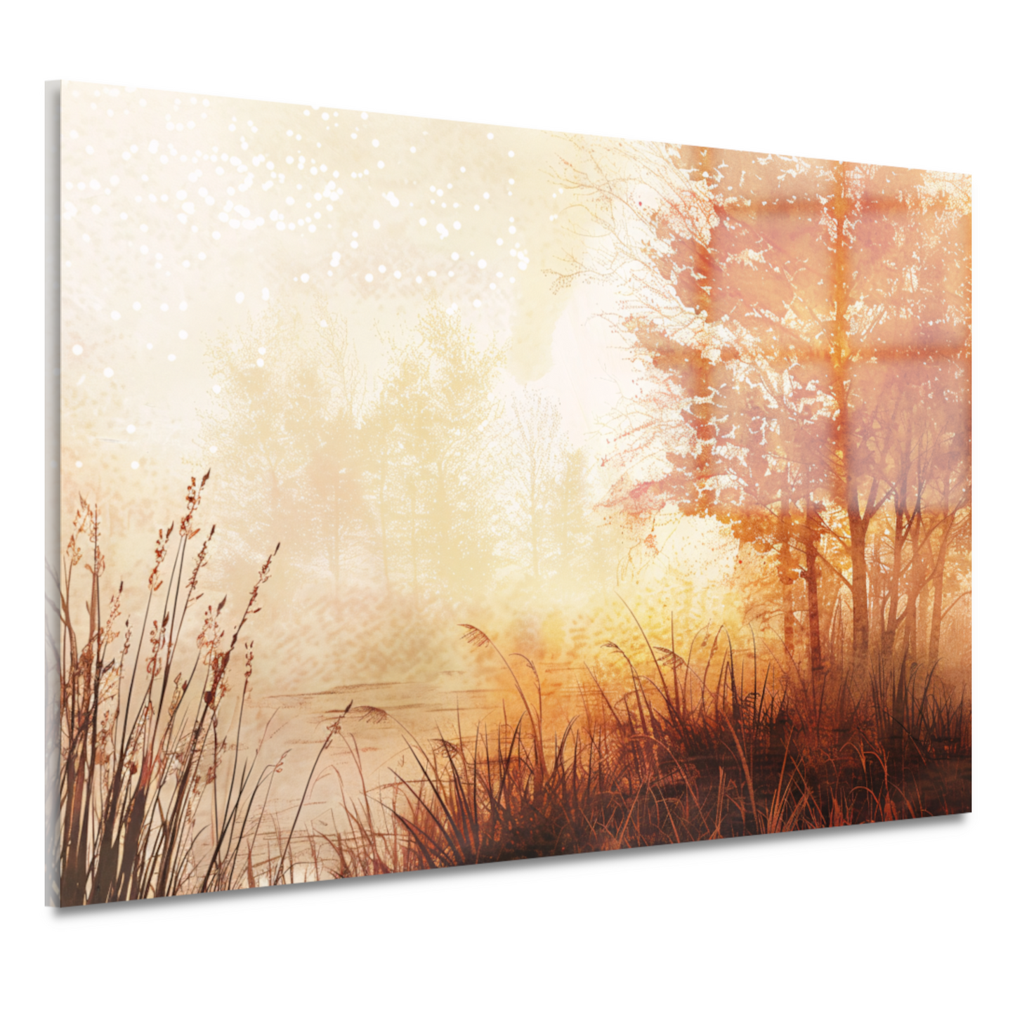 Herfstbos in Warme Sepia Ochtendgloed acrylglas
